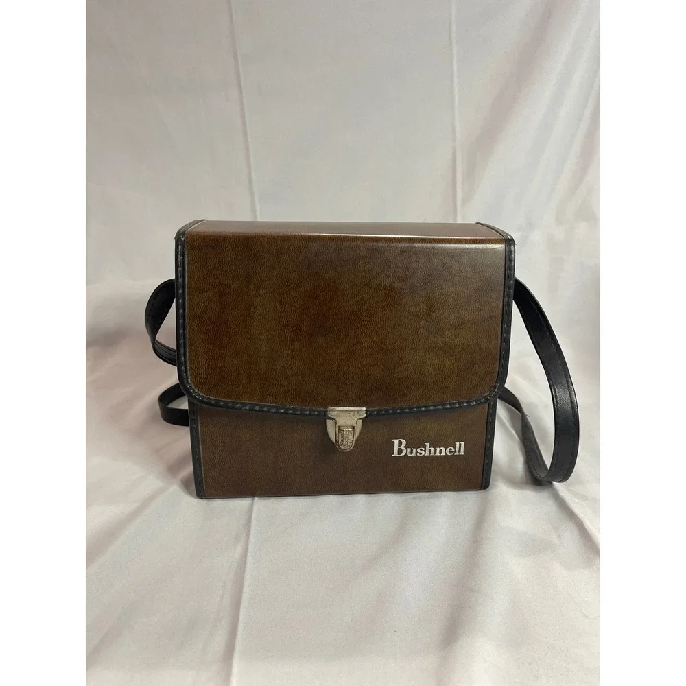Bushnell‎ Vintage Brown Faux Leather Hard Shell Binocular Camera Case Bag Retro